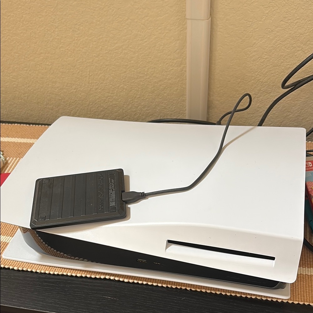 Sony White Gaming Console with Black Accents